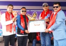 पत्रकार रमेश रमदर्शी राईलाई झापा गोल्डकपको सम्मान